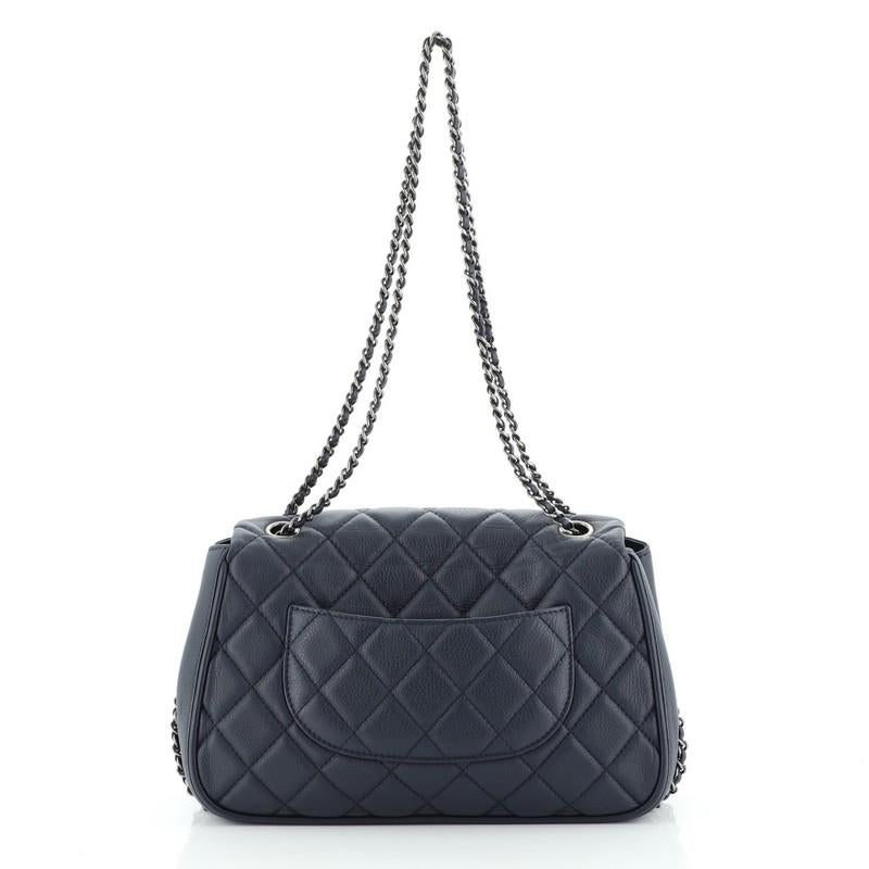 Chanel Frame in Chain Flap Bag Quilted Calfskin Medium In Good Condition In NY, NY