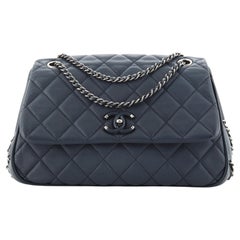 Chanel Frame in Chain Flap Bag Quilted Calfskin Medium