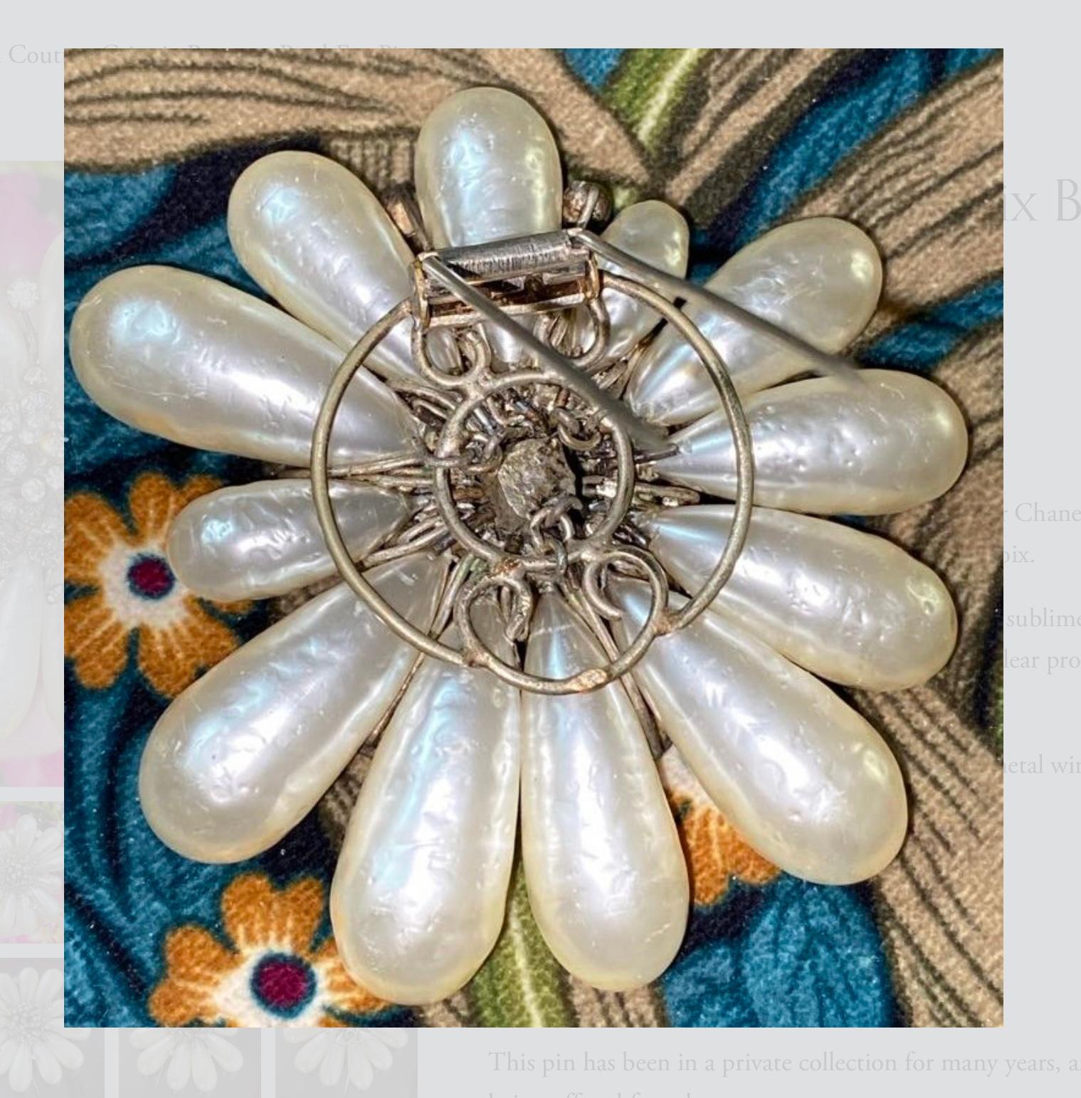 Chanel Costura Francesa Broche de perlas Gripoix en venta 3
