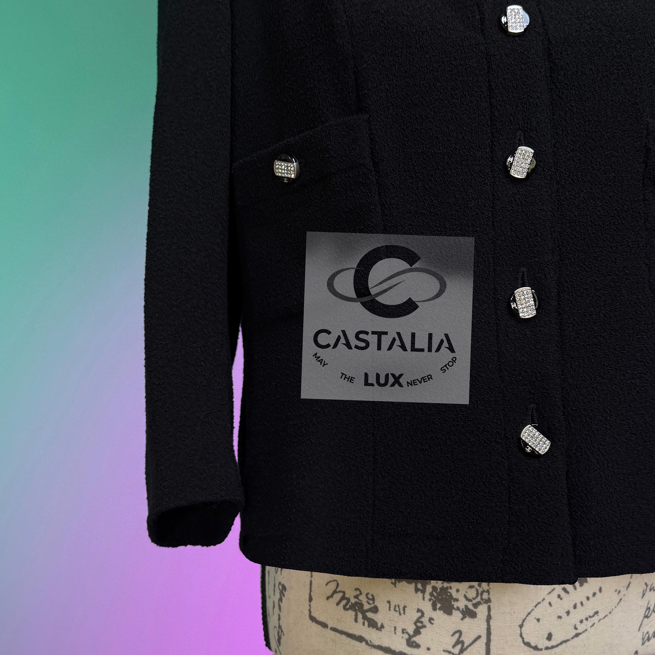 Chanel French Riviera Artisanal Giacca in tweed nero 40 FR in vendita 7
