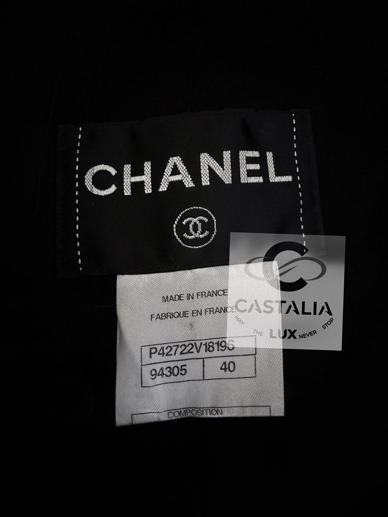 Chanel French Riviera Artisanal Giacca in tweed nero 40 FR in vendita 12