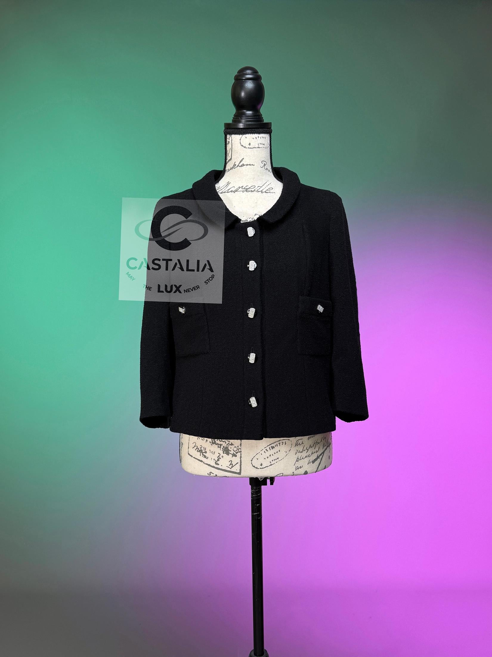 Nero Chanel French Riviera Artisanal Giacca in tweed nero 40 FR in vendita