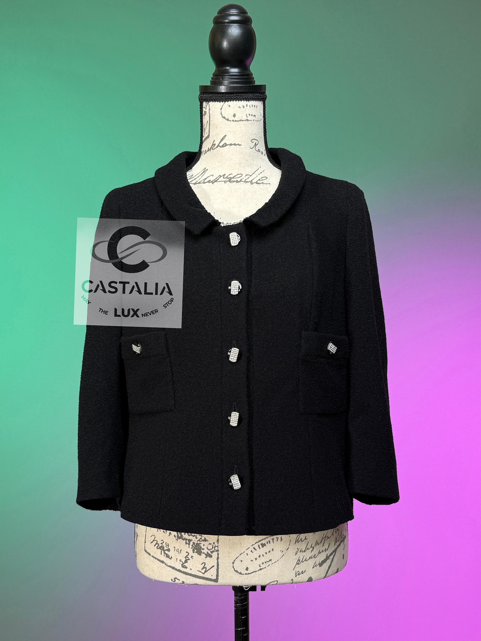 Chanel French Riviera Artisanal Giacca in tweed nero 40 FR in vendita 2
