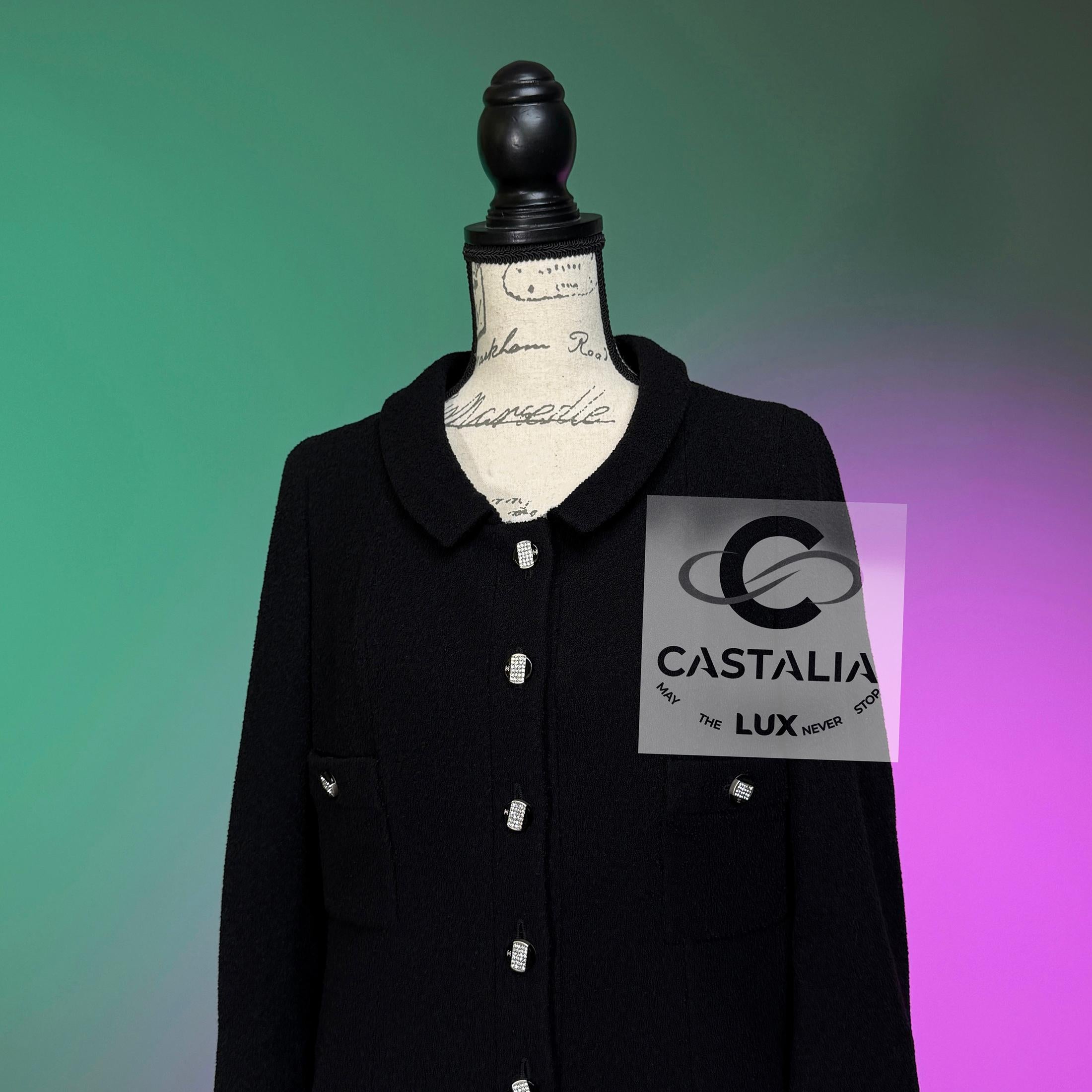 Chanel French Riviera Artisanal Giacca in tweed nero 40 FR in vendita 3