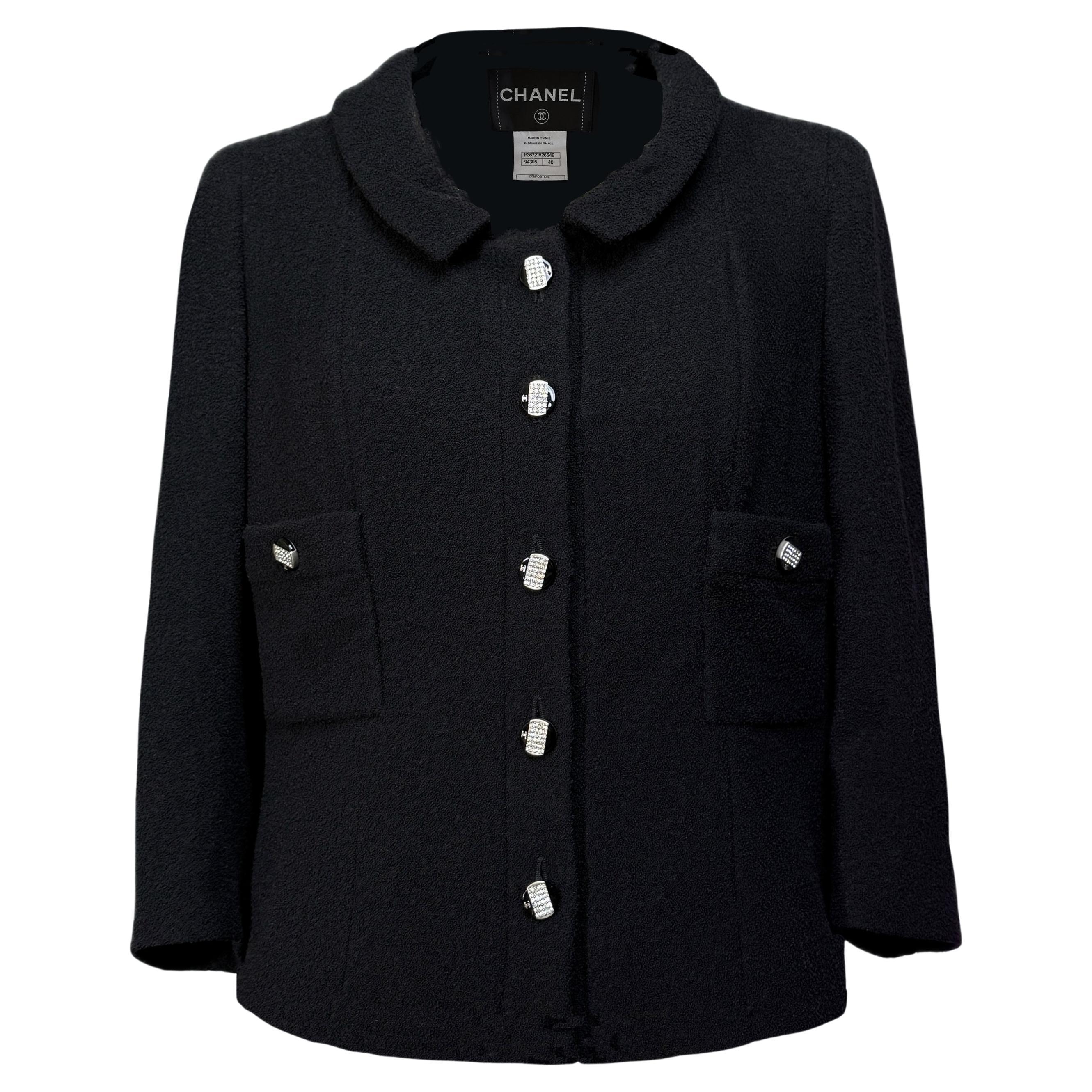 Chanel French Riviera Artisanal Giacca in tweed nero 40 FR
