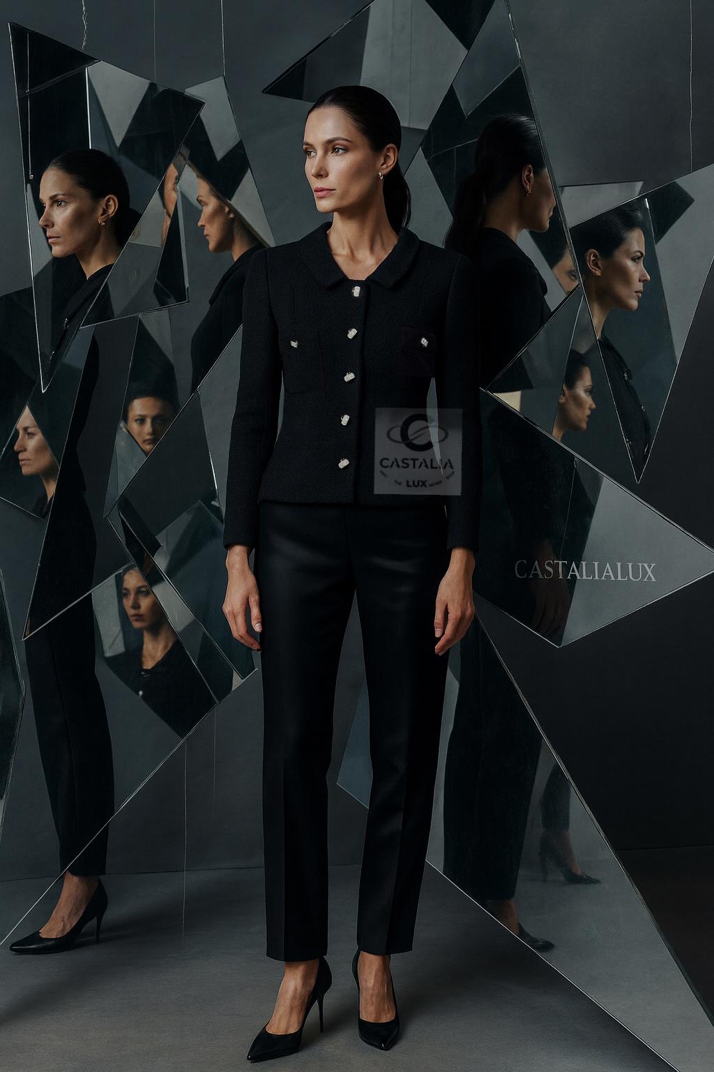 Chanel Schwarze Tweedjacke - French Riviera Cruise Collection von Karl Lagerfeld

~ Vom Laufsteg der French Riviera Cruise Collection von Chanel, 
Diese schwarze Tweedjacke destilliert die Essenz des Hauses in ein Kleidungsstück von souveräner