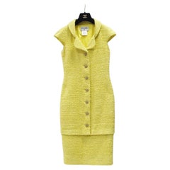 Chanel French Riviera Cruise 2012 Robe en tweed jaune Sz.34