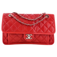 Chanel French Riviera Flap Bag Quilted Calfskin Large