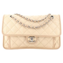 Chanel French Riviera Flap Bag Quilted Caviar Large