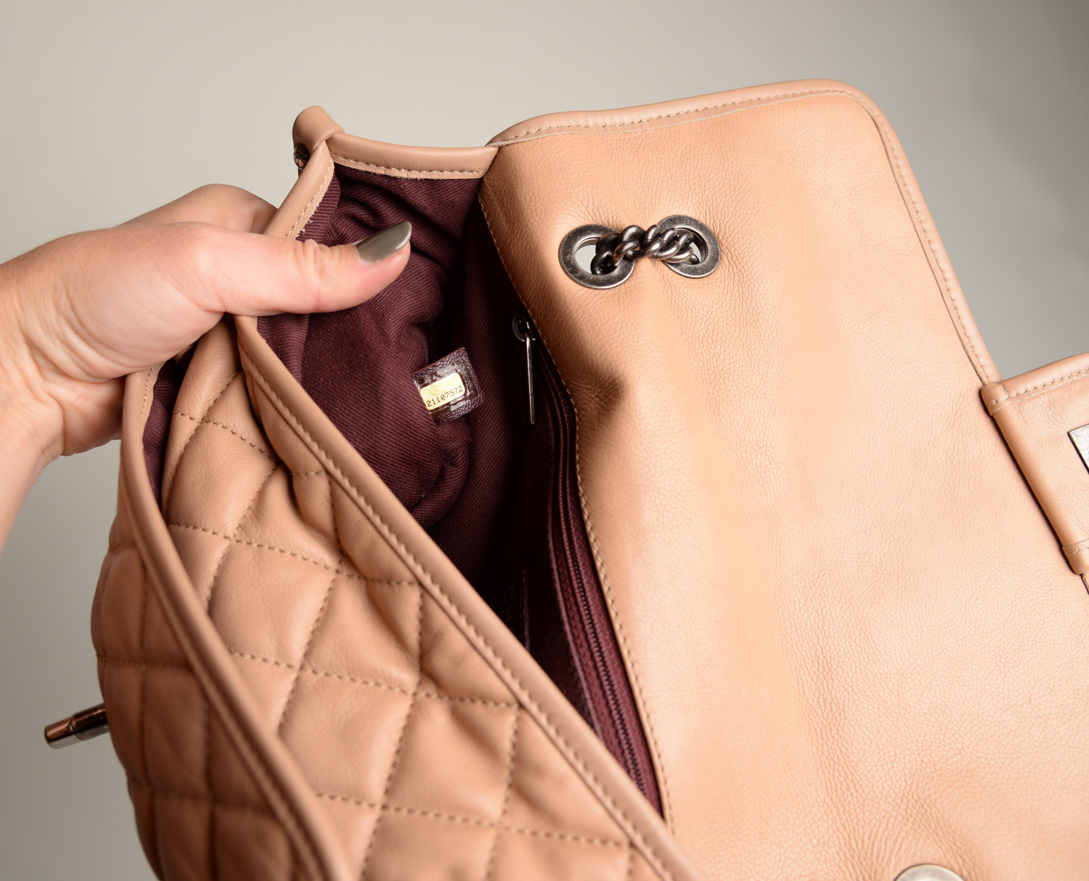 Chanel Französisch Riviera Klappe Tasche gesteppt dunkel Beige 8