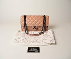 Chanel French Riviera Flap Bag Quilted Dark Beige