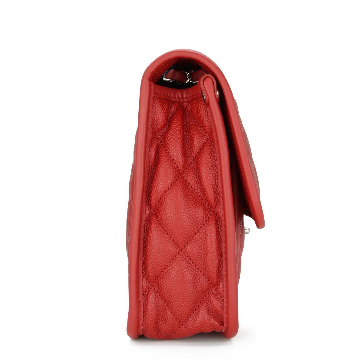 Chanel French Riviera Flap Bag Caviale rosso con finiture in argento 2013 in vendita 1