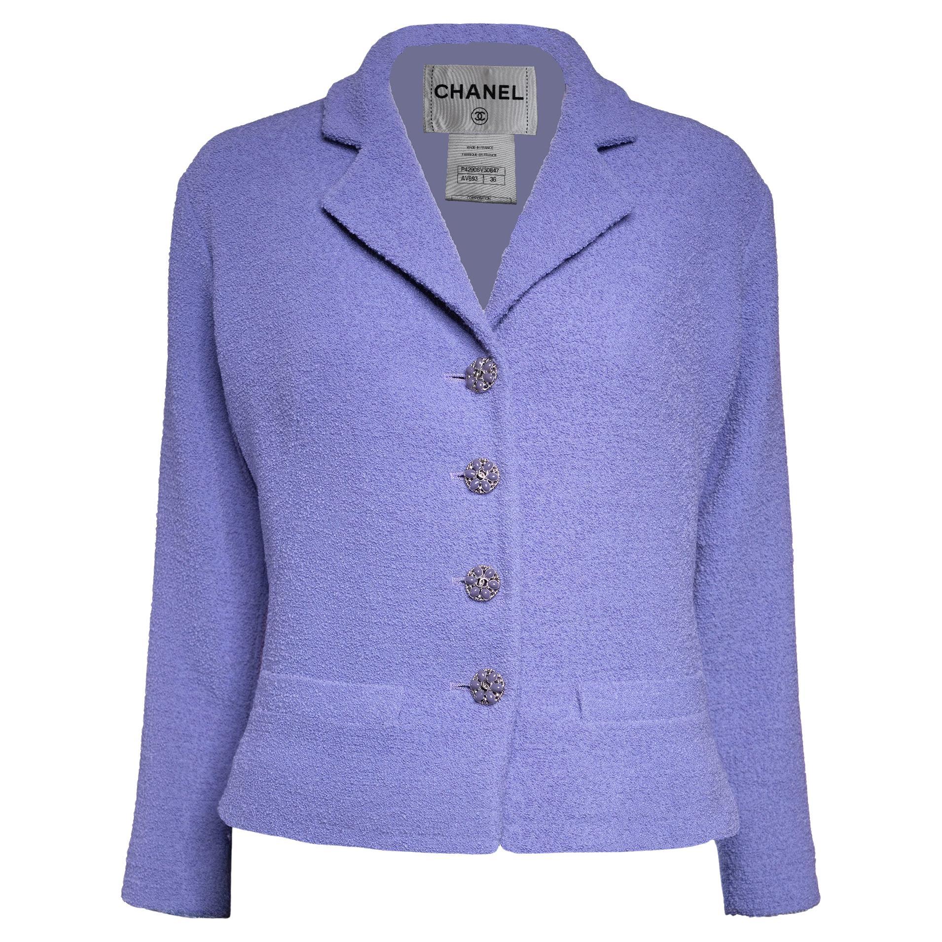 CHANEL French Riviera Lavender Tweed Jacket 36 FR