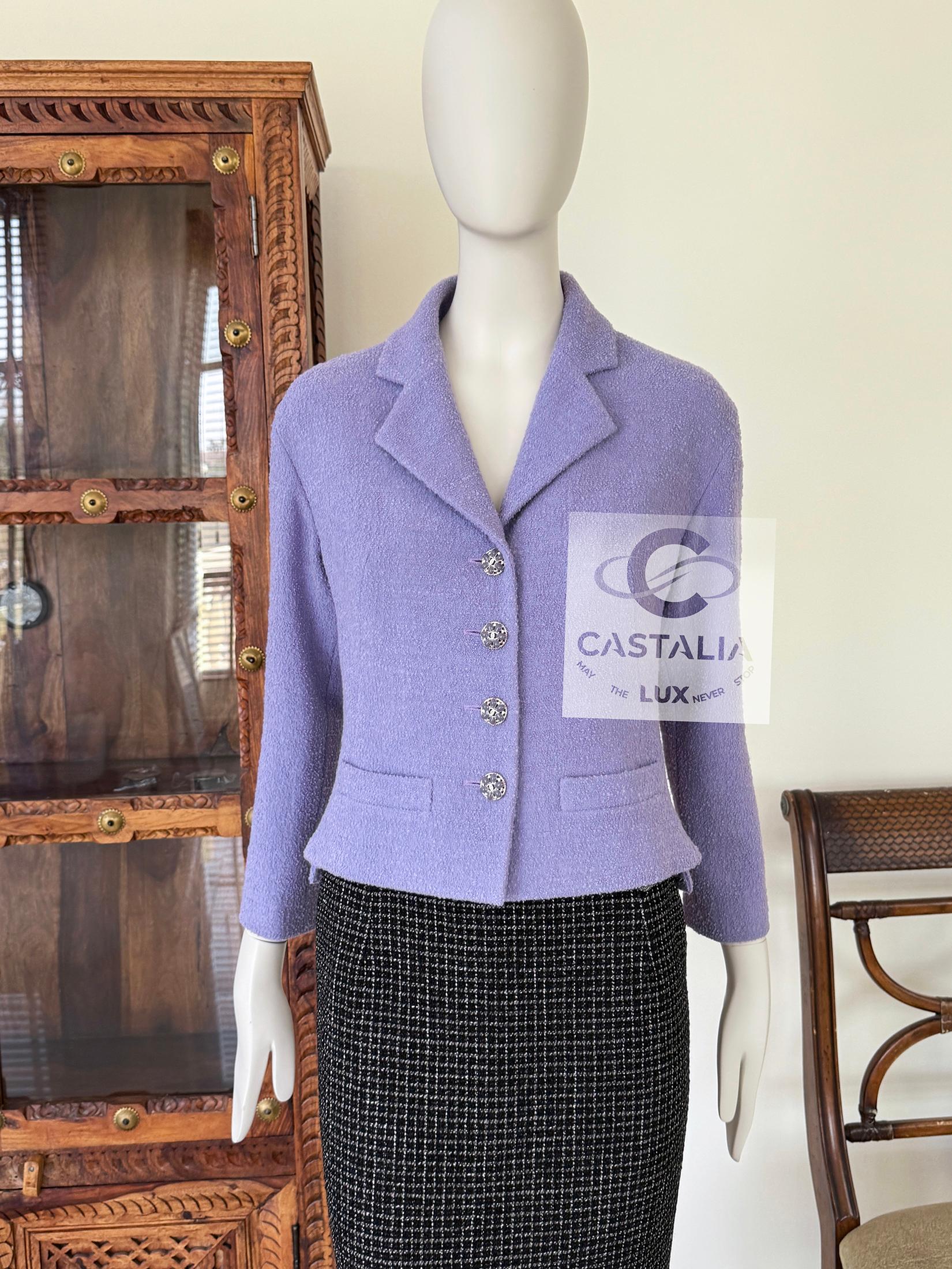 Chanel French Riviera Lavender Tweed Jacket 42 FR 5