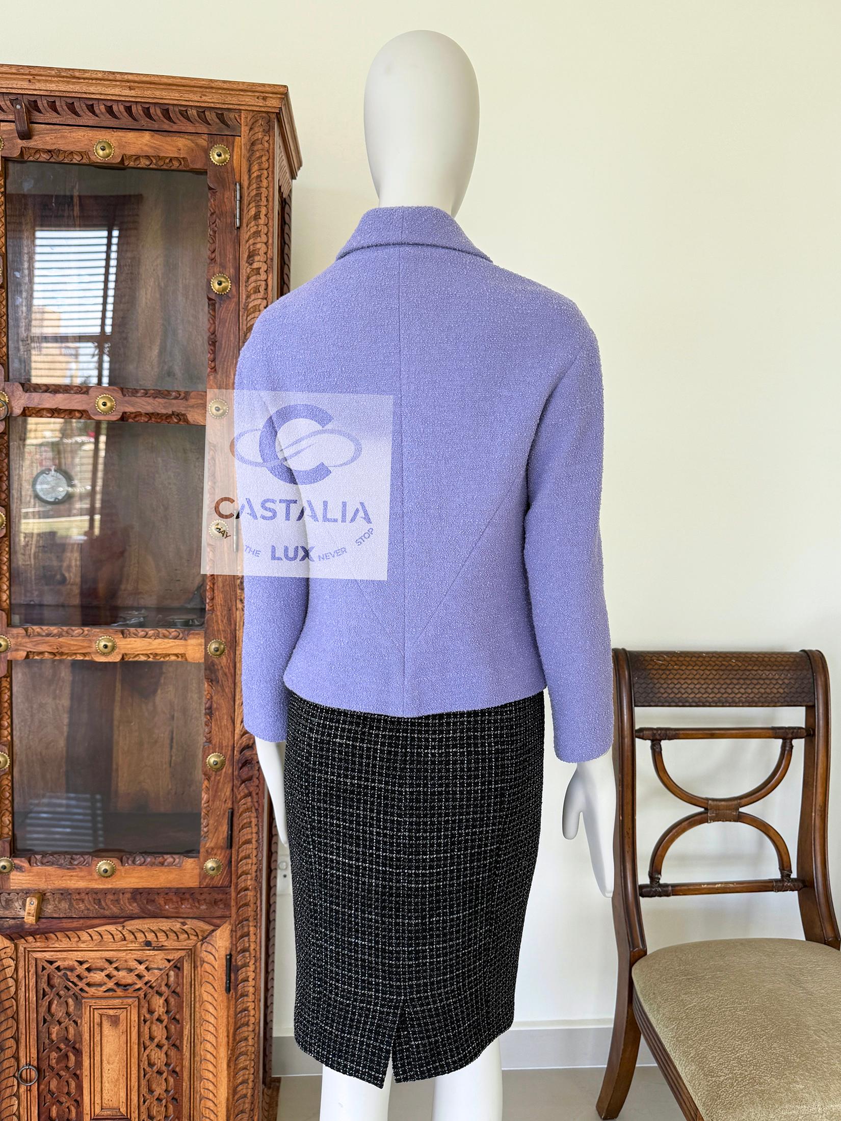 Chanel French Riviera Lavender Tweed Jacket 42 FR 6