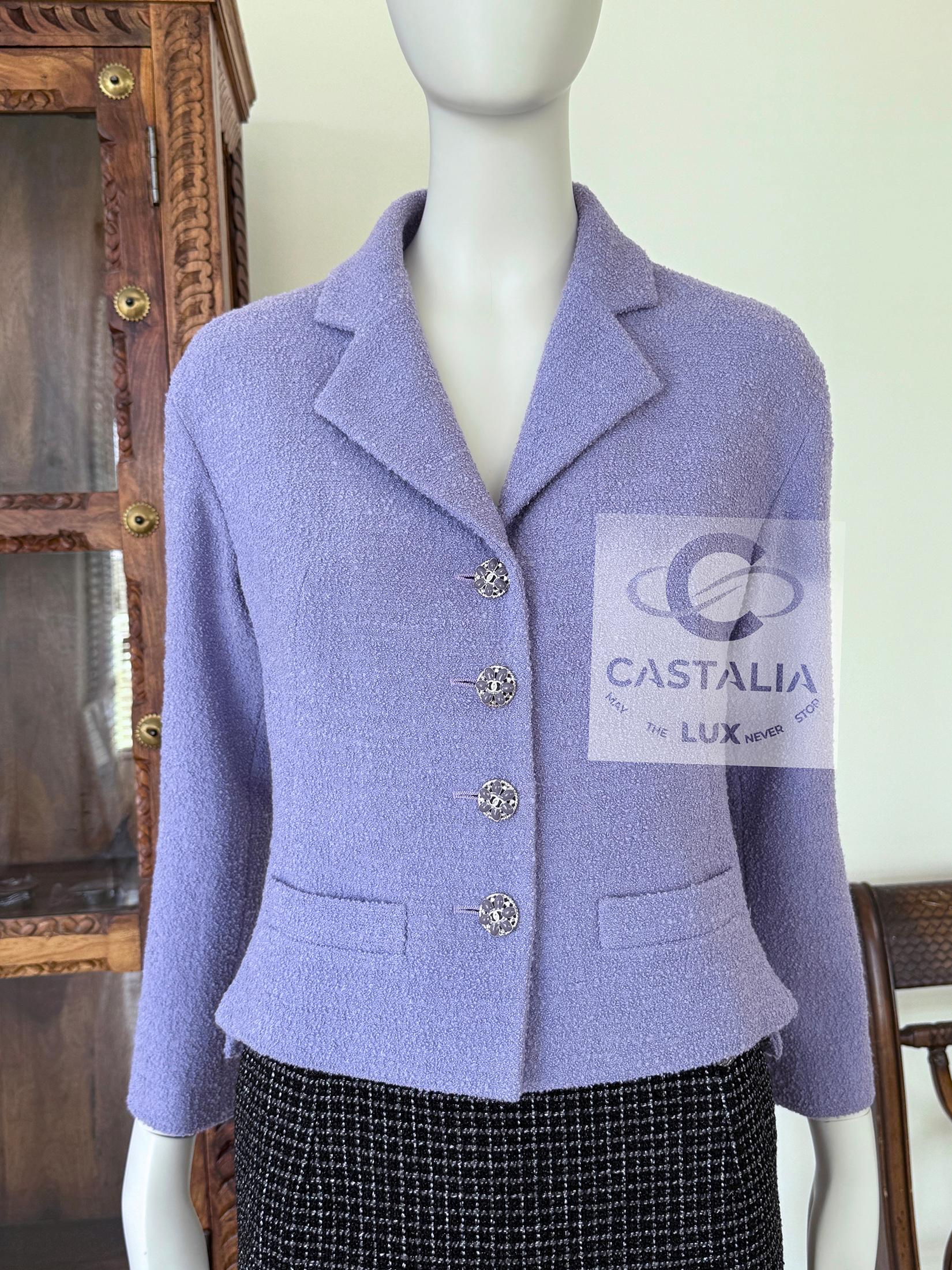 Chanel French Riviera Lavender Tweed Jacket 42 FR 7