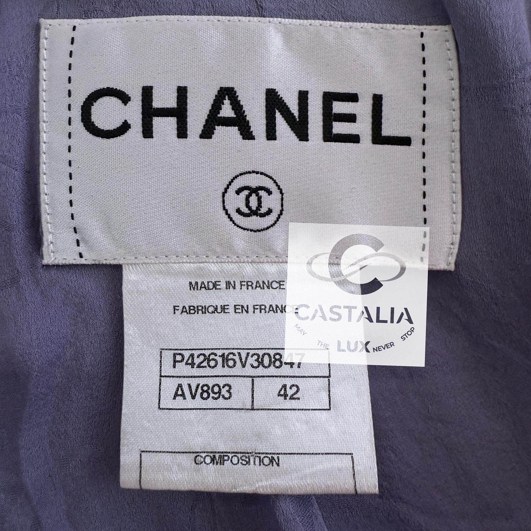 Chanel French Riviera Lavender Tweed Jacket 42 FR 8
