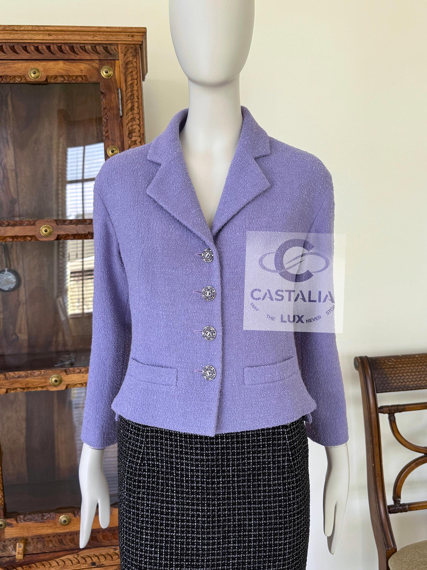 Chanel French Riviera Lavender Tweed Jacket 42 FR 1