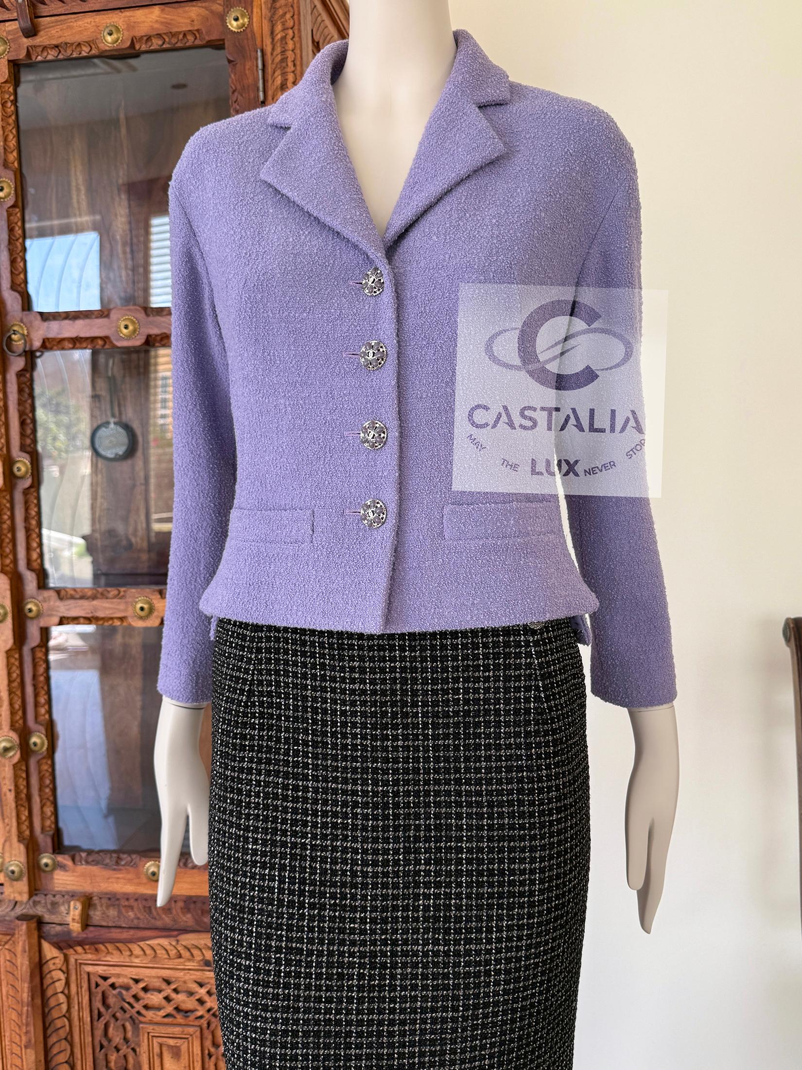 Chanel French Riviera Lavender Tweed Jacket 42 FR 4