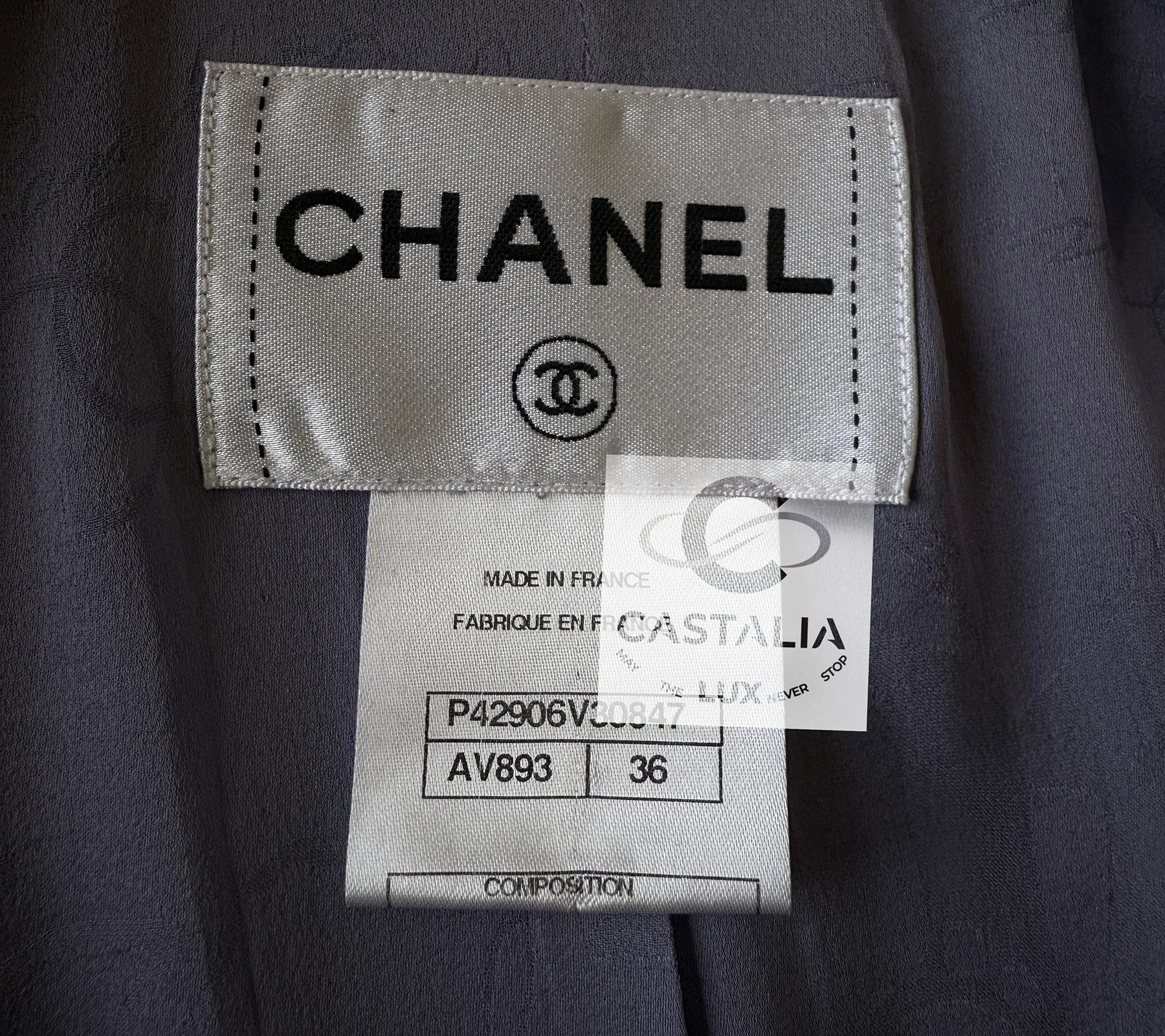 Chanel French Riviera Lavender Tweed Jacket with CC Gripoix Buttons 36 FR en venta 8