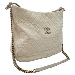 Chanel French Riviera Quilted Caviar Leather Hobo Bag