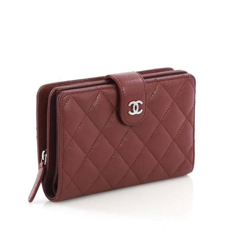Brown Chanel French Wallet Quilted Caviar