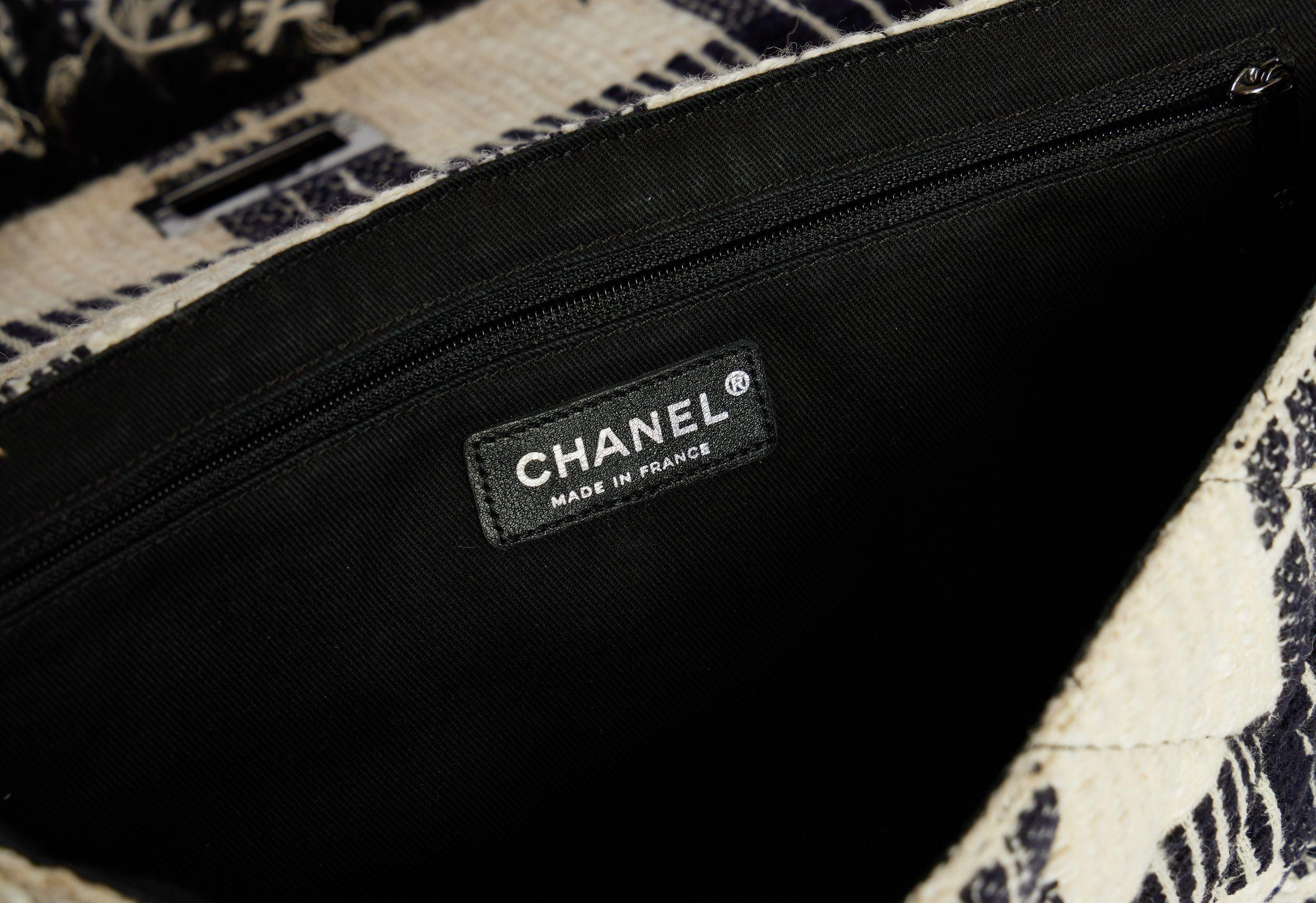 Women's Chanel Fringe Bag Black White For Sale