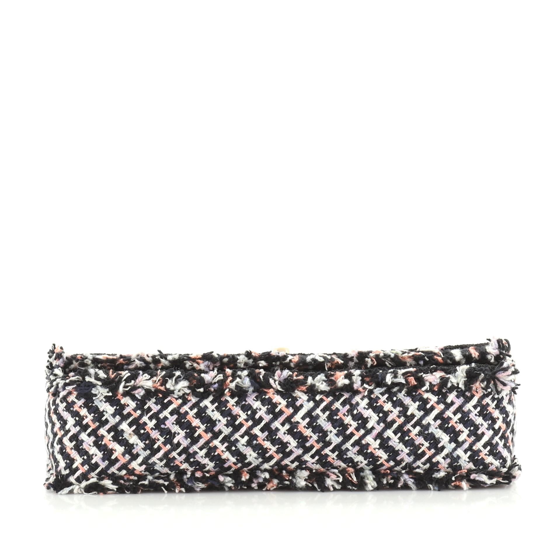 Women's or Men's Chanel Fringe Chain Flap Bag Tweed East West