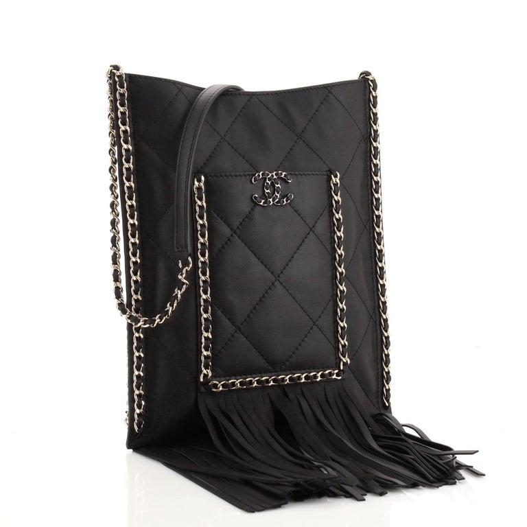 CHANEL Fringe Quilted Tote