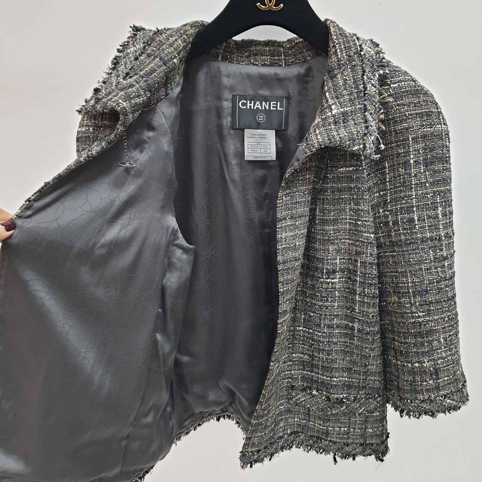 Chanel Fringe Tweed Jacket For Sale 1