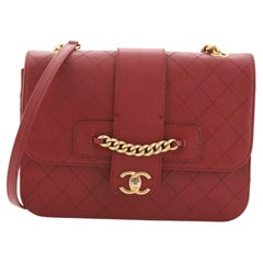 Chanel Front Chain Flap Bag Quilted Sheepskin Large