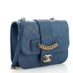 Chanel Front Kette Klappentasche aus gestepptem Schafsleder Medium