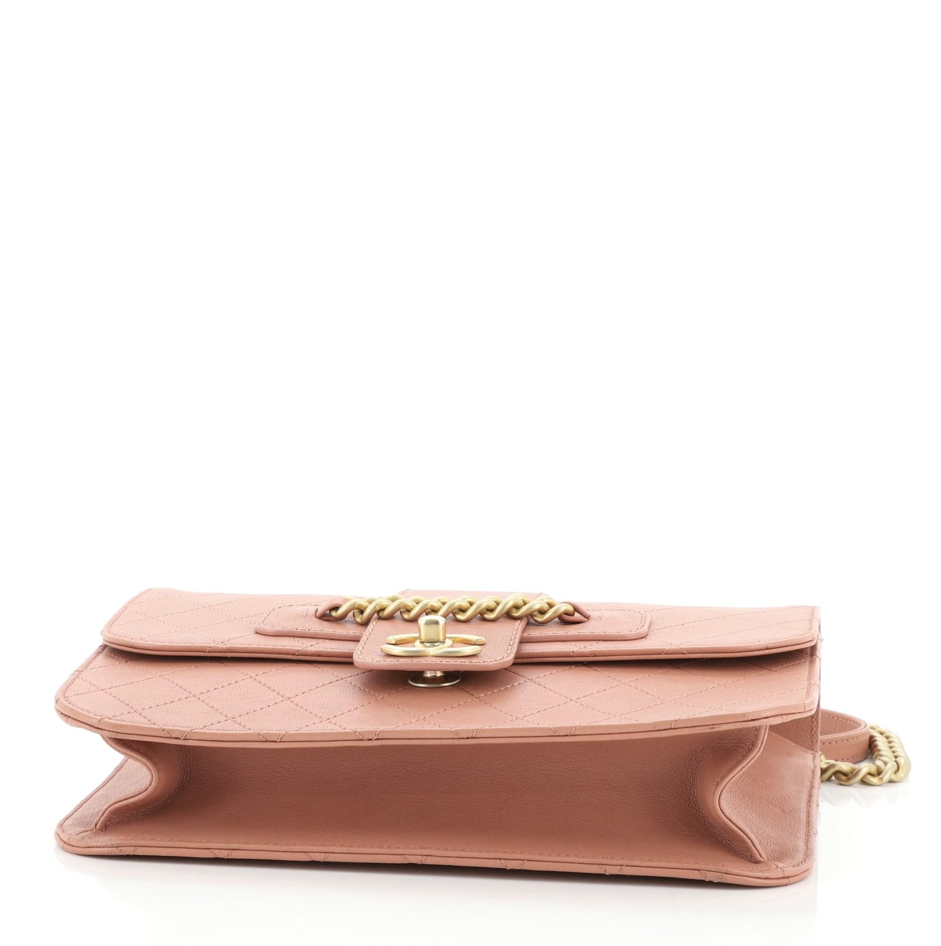 Chanel Front Chain Flap Bag Quilted Sheepskin Medium In Good Condition In NY, NY