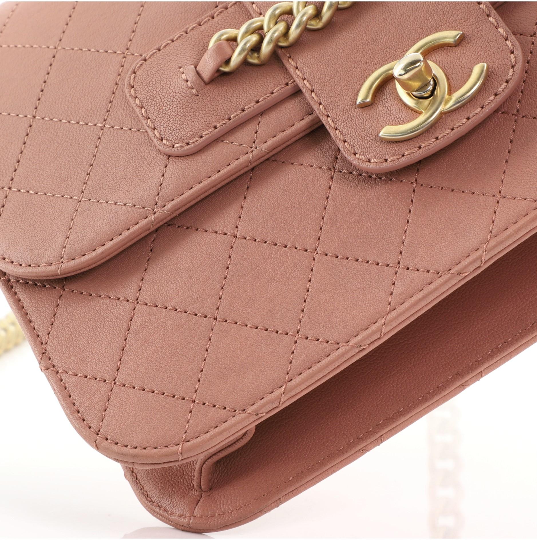 Chanel Front Chain Flap Bag Quilted Sheepskin Medium 1
