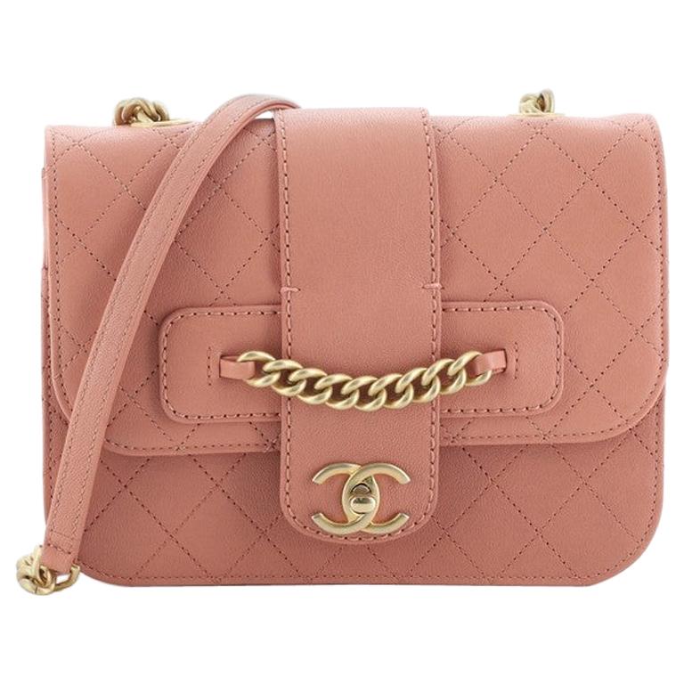 Chanel Front Chain Flap Bag Quilted Sheepskin Medium