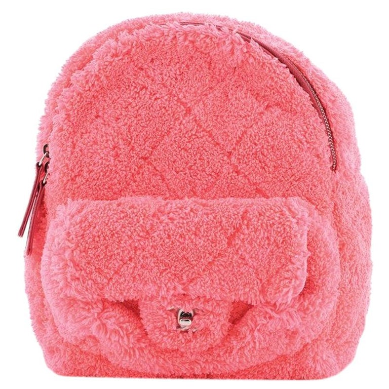 Chanel Front Pocket Backpack Quilted Shearling Small at 1stDibs