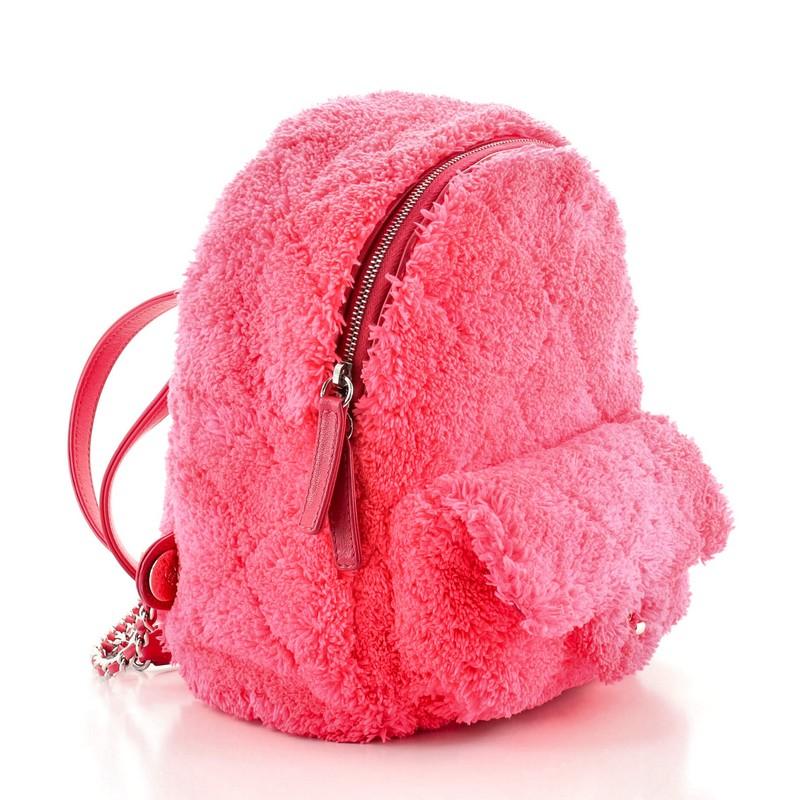 pink fuzzy backpack