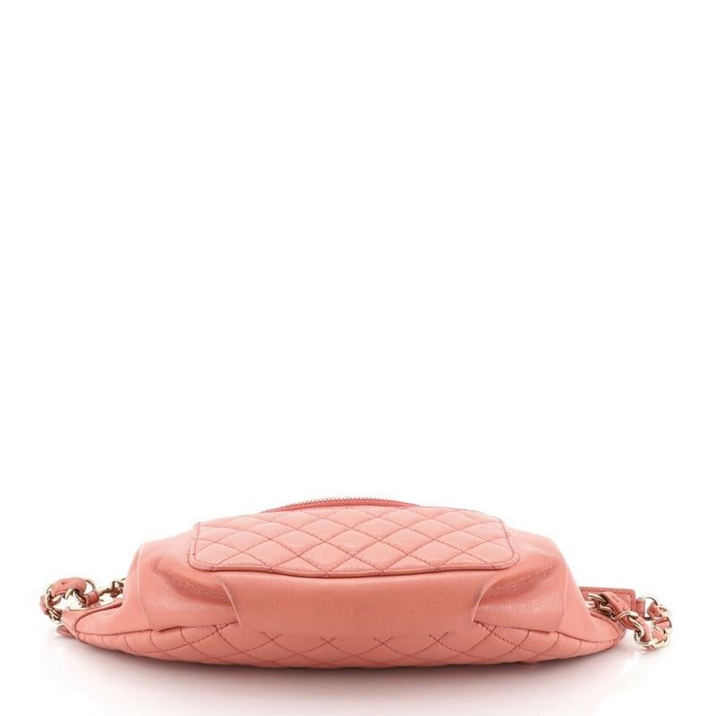 Chanel Front Pocket Waist Bag Quilted Crumpled Calfskin In Good Condition In NY, NY