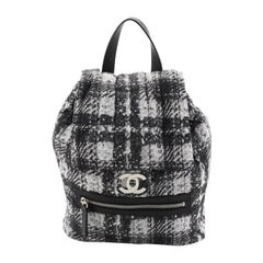 Chanel Front Zip Backpack Printed Nylon Small 
