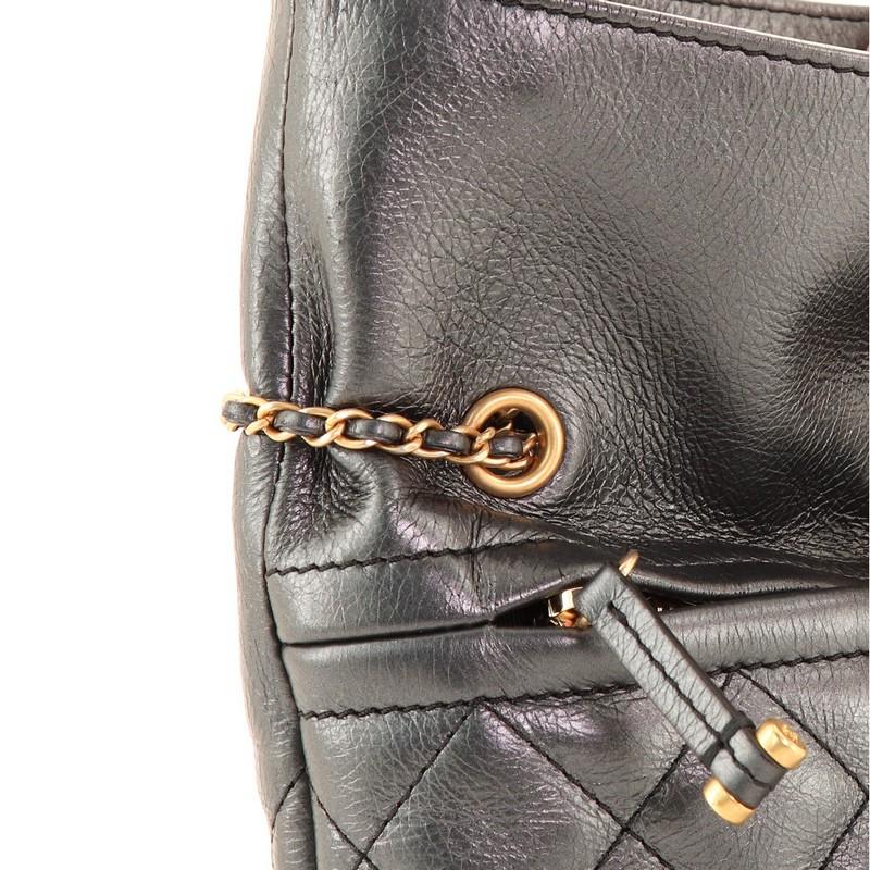 Chanel Front Zip CC Drawstring Chain Tote Quilted Calfskin Medium 3