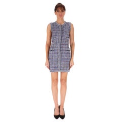 Chanel Front Zip Multicoloured Tweed Dress