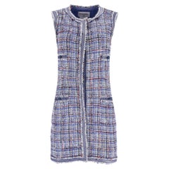Chanel Front Zip Multicoloured Tweed Dress