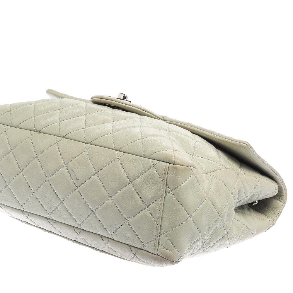 Chanel Frosty Mint Quilted Leather Maxi Classic Double Flap Bag 8
