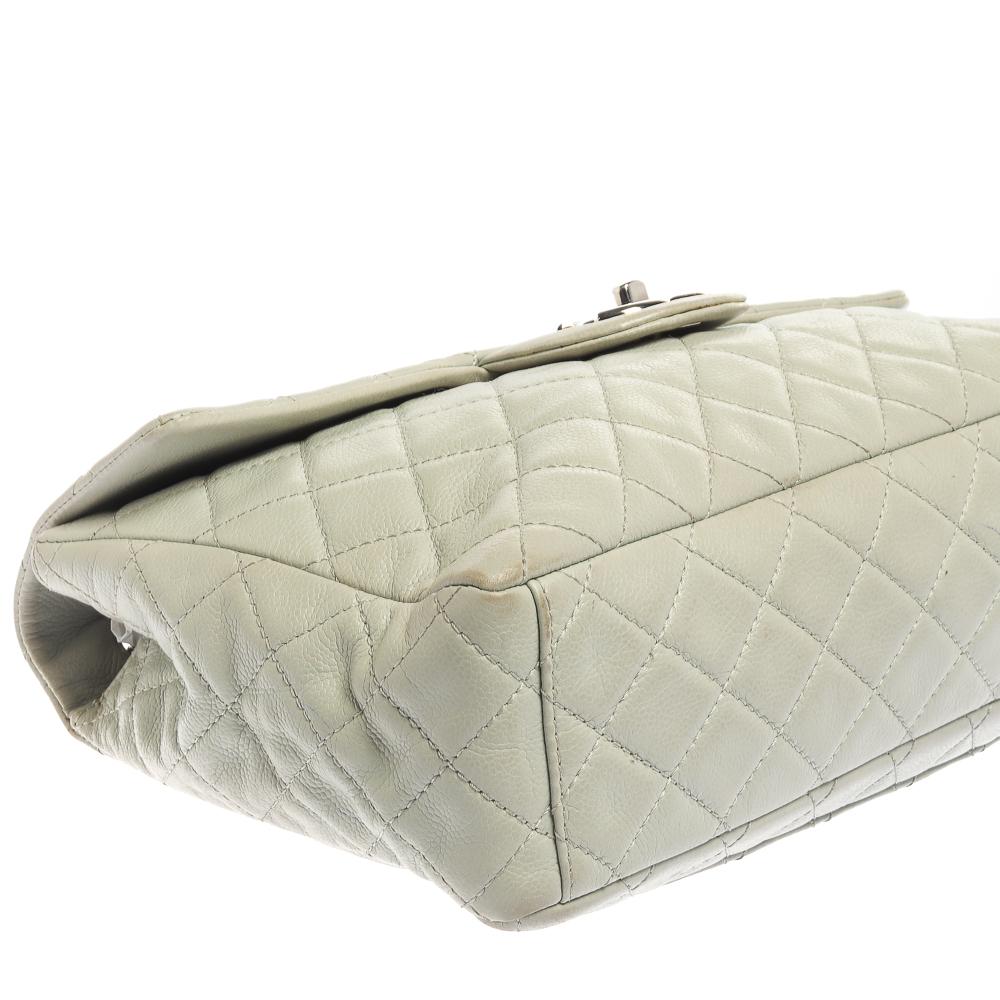 Chanel Frosty Mint Quilted Leather Maxi Classic Double Flap Bag 9