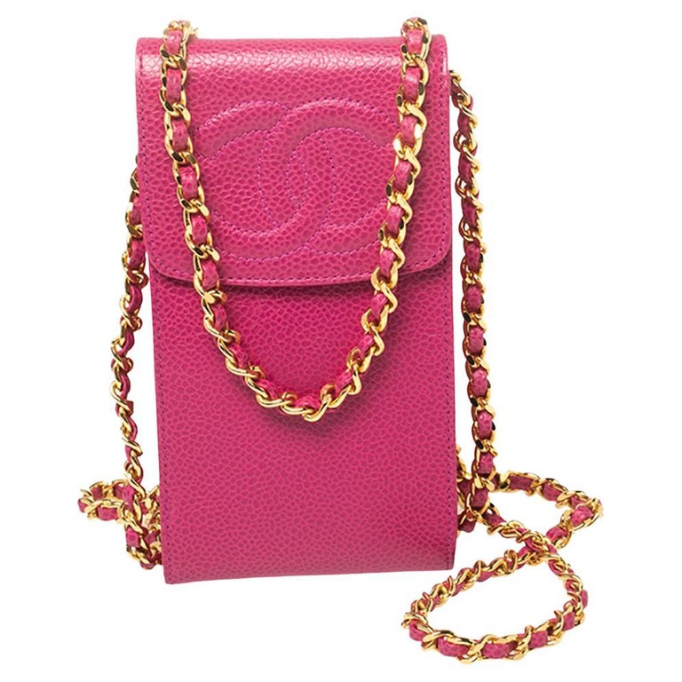 Chanel Fuchsia Caviar Leather CC Crossbody Phone Case at 1stDibs  chanel  phone case, chanel phone case crossbody, pink chanel phone case with chain