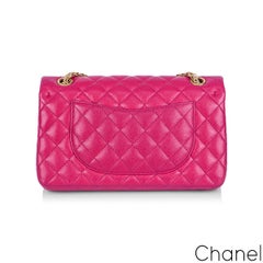 Chanel Fuchsia Pink Caviar Medium Chevron Quilted 2.55 Reissue Double Flap Bag