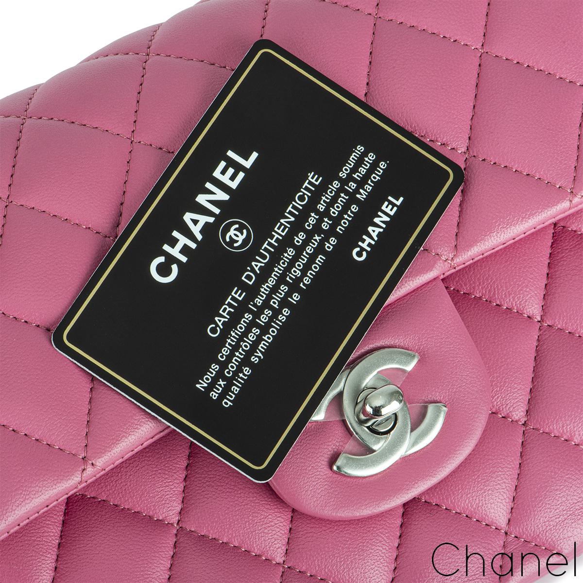 Chanel Fuchsia Pink Lambskin Classic Small Flap Bag  In Excellent Condition In London, GB
