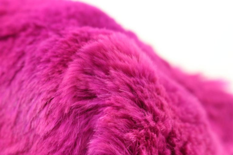 Chanel Fuchsia Pink Rabbit Fur Chain Shoulder Bag 3C88a at 1stDibs