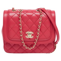 Chanel Fuchsia Quilted Leather Small Lovely Day Flap Bag