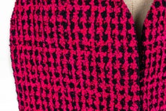 Chanel Fuchsia Tweed Leather Scarf